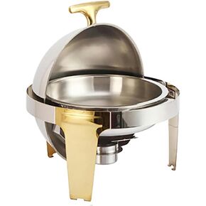 Food Heaters for Catering Events - Stainless Steel Hot Pot Buffet Set, Rectangular Catering Stamp Set, Stainless Steel Hot Pot with Glass Lid and Stand, Food Po,Silver Steel C in Saudi Arabia