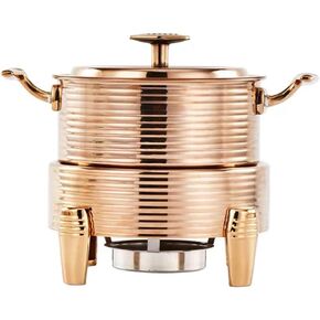 Catering Buffet Servers and Heaters - Stainless Steel Hot Pot Buffet Set, Hot Plate Buffet Set, Food Warmer for Catered Events, Round Hot Pot Buffet Set,Silver-22cm (Gold 28cm in Saudi Arabia