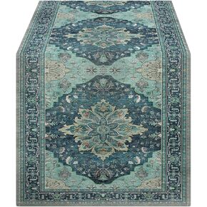 OYIMUA Boho Floral Pattern Summer Table Runner 72 Inches Long Teal and Blue Runners for Tables Rustic Spring Fall Decorations for Home Indoor and Outdoor Party Decor in Saudi Arabia