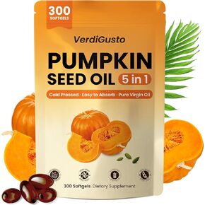 Pumpkin Seed Oil 10,000mg Extract 500mg Active | 300 Softgels | Saw Palmetto, Flaxseed Oil, Black Cumin Seed Oil & Biotin | Cold Pressed, Supports Hair & Prostate Wellness, Non-GMO, Gluten-Free in Kuwait