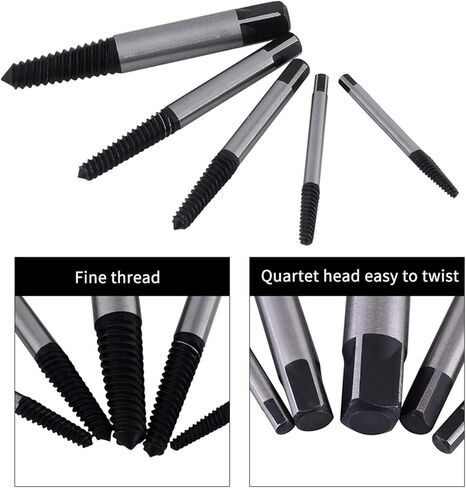 Jeanoko أداة إزالة البراغي التالفة لليد اليسرى مجموعة النازع الحلزوني للفنيين المحترفين 5 قطعة in Kuwait