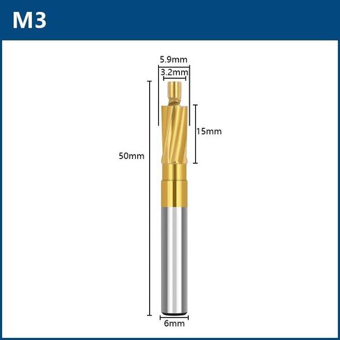 5 قطعة CNC القاطع بت M3-M8 Counterbore نهاية مطحنة القصدير المغلفة 4 الناي الطيار الشق القاطع راوتر بت HSS أداة طحن in Kuwait