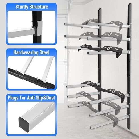 6 Place Wall Mount Bumper Rack Stand, Bumper Parts Lumber Storage Rack, Load 200LBS/Pair Arms in Saudi Arabia