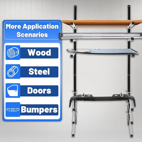 6 Place Wall Mount Bumper Rack Stand, Bumper Parts Lumber Storage Rack, Load 200LBS/Pair Arms in Saudi Arabia