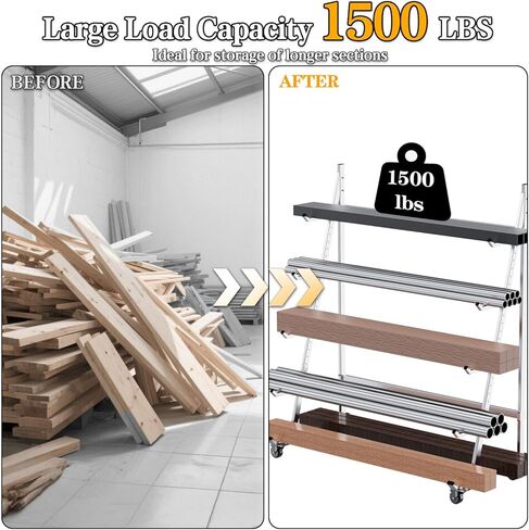 رف تخزين أفقي عالي التحمل بعجلات 3 بوصات 2 ثابتة و2 دوارة، حامل أنابيب قناة مناولة المواد المتنقلة يحمل ما يصل إلى 2000 رطل، 4.2 قدم × 2.1 قدم × 5.2 قدم in Kuwait