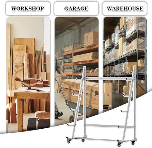 رف تخزين أفقي عالي التحمل بعجلات 3 بوصات 2 ثابتة و2 دوارة، حامل أنابيب قناة مناولة المواد المتنقلة يحمل ما يصل إلى 2000 رطل، 4.2 قدم × 2.1 قدم × 5.2 قدم in Kuwait