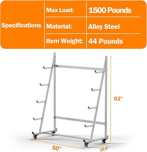 رف تخزين أفقي عالي التحمل بعجلات 3 بوصات 2 ثابتة و2 دوارة، حامل أنابيب قناة مناولة المواد المتنقلة يحمل ما يصل إلى 2000 رطل، 4.2 قدم × 2.1 قدم × 5.2 قدم in Kuwait