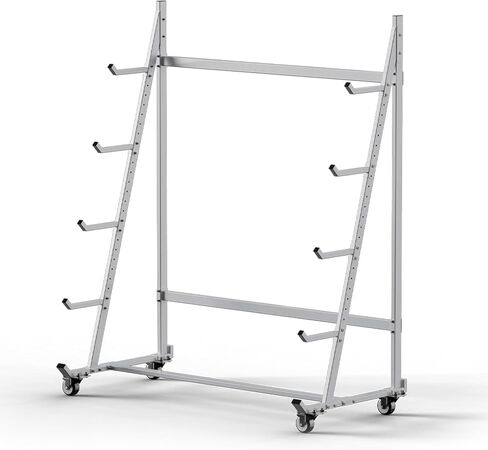 رف تخزين أفقي عالي التحمل بعجلات 3 بوصات 2 ثابتة و2 دوارة، حامل أنابيب قناة مناولة المواد المتنقلة يحمل ما يصل إلى 2000 رطل، 4.2 قدم × 2.1 قدم × 5.2 قدم in Kuwait