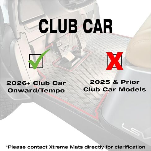 Xtreme Golf Cart Mats, Diamond Rubber Floor Mat Liner for 2026 Club Car Tempo & Onward Models (All Black) in Saudi Arabia