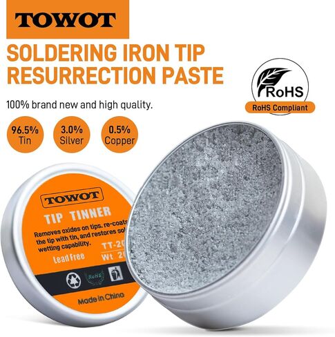 TOWOT Tip Tinner For Electronics Soldering, Iron Tip and Re-Tinning Solution, Removes Oxidation, 20g in Saudi Arabia