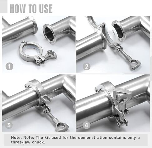 الفولاذ المقاوم للصدأ 304 المشبك الصحي دبوس واحد ثلاثي المشابك البرسيم (أنبوب OD: 1 "إلى 1-1 / 2") in Kuwait