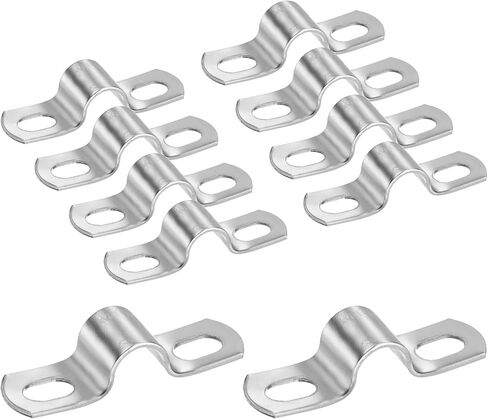 M METERXITY 10 عبوات من مشابك القنوات، 3/8 بوصة 304 حزام أنابيب صلب من الفولاذ المقاوم للصدأ M10 U مشابك أنابيب مع فتحتين للسباكة/القناة/الأسلاك/الأنابيب، مقاطع شد أنبوبية شديدة التحمل على شكل حرف U in Kuwait