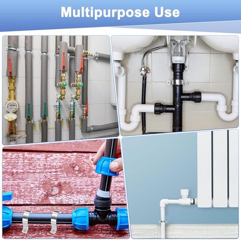 M METERXITY 10 عبوات من مشابك القنوات، 3/8 بوصة 304 حزام أنابيب صلب من الفولاذ المقاوم للصدأ M10 U مشابك أنابيب مع فتحتين للسباكة/القناة/الأسلاك/الأنابيب، مقاطع شد أنبوبية شديدة التحمل على شكل حرف U in Kuwait