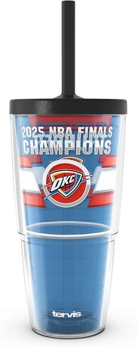 Tervis NBA Oklahoma City Thunder - 2025 NBA Finals Champions Made in USA Double Walled Insulated Tumbler Travel Cup Keeps Drinks Cold & Hot, 24oz, Classic in Saudi Arabia