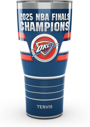 Tervis NBA Oklahoma City Thunder - 2025 NBA Finals Champions Made in USA Double Walled Insulated Tumbler Travel Cup Keeps Drinks Cold & Hot, 24oz, Classic in Saudi Arabia