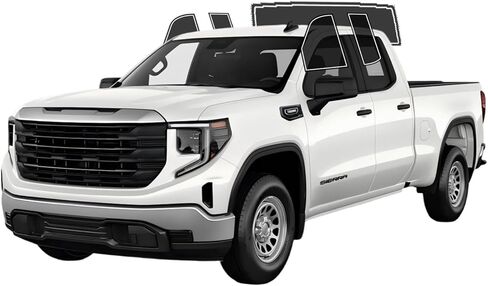 غشاء ملون للنافذة مسبقًا من AUTOTEK، نوافذ أمامية ببابين، غشاء ملون للسيارات، حجب الشمس، حماية الخصوصية، زجاج مضاد للكسر، 2 طبقة كمبيوتر مقطوعة 20% ظل ملون لسيارة GMC Sierra 1500 ممتد 2019-2024 in Saudi Arabia