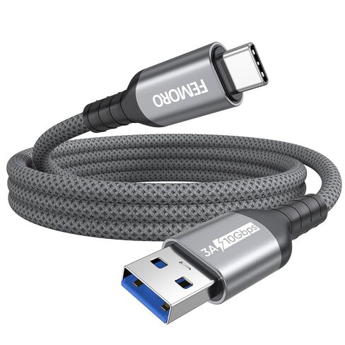 Data Transfer Cable USB to Type C 6ft, 10Gbps USB 3.2 Gen 2 Type‑A High Speed Data Transfer 3A Fast Charging USBC to USBA Cord for Protable SSD Galaxy S25/24/23 iPhone17/16/15 iPad Laptop Computer in Saudi Arabia