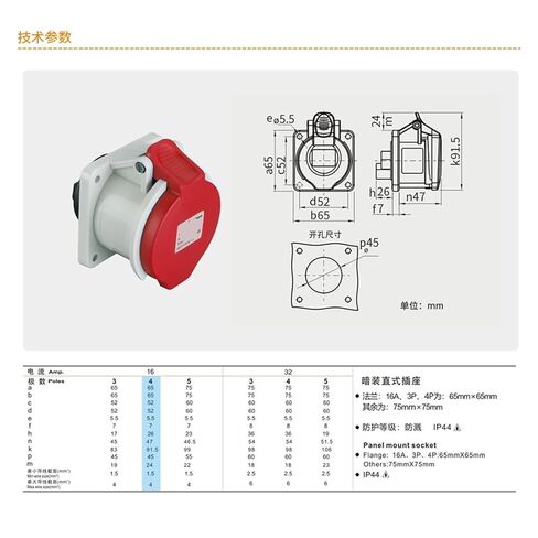 موصل المقبس الصناعي الطيران TYPR5618 (16A4 الأساسية) مقعد مستقيم in Kuwait