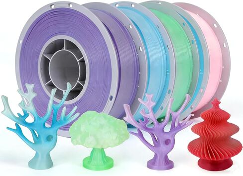 Matte Rainbow PLA 3D Printer Filament, 1KG Spool(2.2lbs) 1.75mm PLA Fast Color Change 3D Printing Material, Multicolor PLA,Gradient Filament for Most FDM 3D Printers,Matte Yellow Green in Saudi Arabia