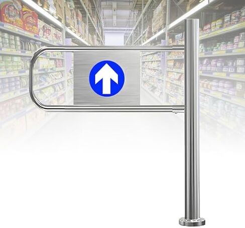 بوابة معدنية متأرجحة لأمن مدخل السوبر ماركت - بوابة صناعية عالمية للمستودعات، ممر المصنع، ممر الحديقة - حل متين للتحكم في الوصول باليد اليسرى مقاس 50 × 100 سم in Kuwait