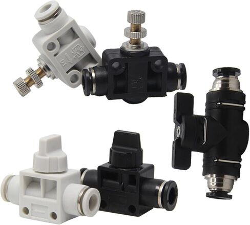 SA/HVFF/BUC Pipe Throttle Valve 8/10/12mm White Black Hand Pneumatic Joint 1Pcs(HVFF-10) in Saudi Arabia