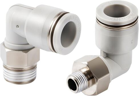 PL Pneumatic Quick Connector White Two-way L-shaped Right Angle Elbow Insert Threaded 1Pcs(PL12-04) in Kuwait