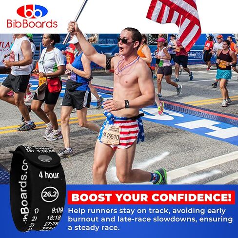 BibBoards Marathon Pace Band - Your Personal Pace Coach for Races & Training to Crush Goals - Waterproof, Lightweight Race Pace Band - Running Accessories for Half & Full Marathons in Kuwait