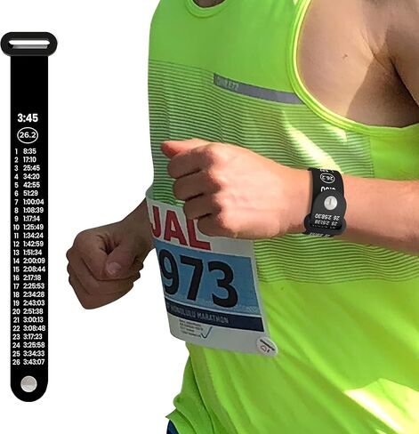 BibBoards Marathon Pace Band - Your Personal Pace Coach for Races & Training to Crush Goals - Waterproof, Lightweight Race Pace Band - Running Accessories for Half & Full Marathons in Kuwait