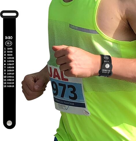 BibBoards Marathon Pace Band - Your Personal Pace Coach for Races & Training to Crush Goals - Waterproof, Lightweight Race Pace Band - Running Accessories for Half & Full Marathons in Kuwait
