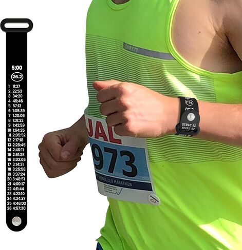 BibBoards Marathon Pace Band - Your Personal Pace Coach for Races & Training to Crush Goals - Waterproof, Lightweight Race Pace Band - Running Accessories for Half & Full Marathons in Kuwait