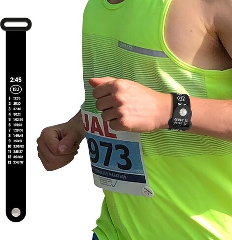 BibBoards Marathon Pace Band - Your Personal Pace Coach for Races & Training to Crush Goals - Waterproof, Lightweight Race Pace Band - Running Accessories for Half & Full Marathons in Kuwait