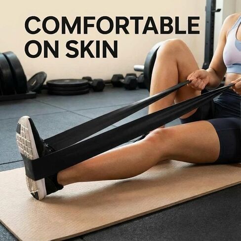 مجموعة أحزمة مقاومة THORZA - 5 مستويات قابلة للتكديس تصل إلى 150 رطلاً، وأشرطة تمرين بمقابض، ومرساة باب وحقيبة حمل، وأشرطة تمرين TPE خالية من اللاتكس - صالة ألعاب رياضية منزلية لكامل الجسم (مجموعة مكونة من 7 قطع) in Kuwait