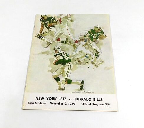 1969 Buffalo Bills at New York Jets AFL Football Program Shea Stadium 11-9-69 - NFL Programs in Saudi Arabia