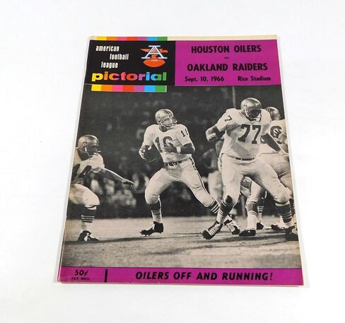 1966 أوكلاند رايدرز في برنامج هيوستن أويلرز لكرة القدم AFL 9-10-66 - برامج NFL in Saudi Arabia