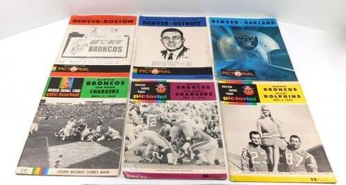 الكثير من (13) برامج مختلفة لكرة القدم من عام 1965 إلى عام 1967 من Denver Broncos AFL - برامج NFL in Saudi Arabia