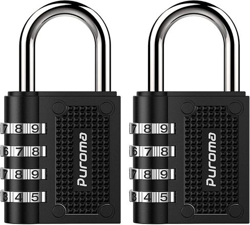 Puroma 2 Pack Combination Locks Outdoor Waterproof Padlock for School Gym Locker Outdoor Fence Hasp Cabinet Toolbox Locker (Black) in Saudi Arabia