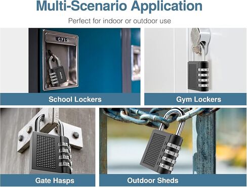 Puroma 2 Pack Combination Locks Outdoor Waterproof Padlock for School Gym Locker Outdoor Fence Hasp Cabinet Toolbox Locker (Black) in Saudi Arabia