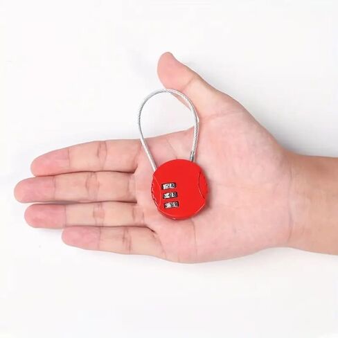 1PC Combination Lock, 3 Digit Suitcase Lock, Padlock, Wire, Travel Suitcase for Suitcase, Luggage, Travel Bag, Black in Saudi Arabia