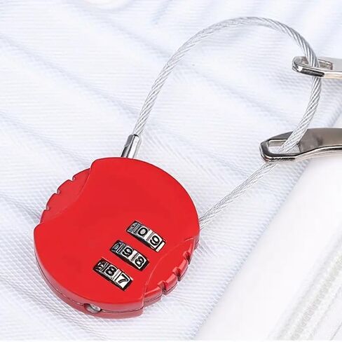 1PC Combination Lock, 3 Digit Suitcase Lock, Padlock, Wire, Travel Suitcase for Suitcase, Luggage, Travel Bag, Black in Saudi Arabia