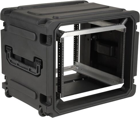 حالات SKB 3SKB-R08U20W 20 بوصة رف دوار عميق 8U Roto Shockmount، مقاوم للصدمات والماء، قضبان فولاذية ملولبة، قضبان خلفية، عجلات مدمجة، مقبض سحب منخفض المستوى in Saudi Arabia