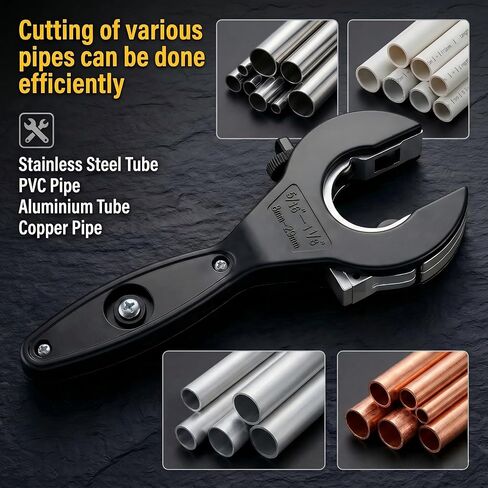 قاطع الأنابيب السقاطة، 2 في 1 قاطع مضغوط لأنبوب أرباع مغلقة، أداة قطع الأنابيب السقاطة لقطع الأنابيب النحاسية والمعدنية، PVC، Ppr، الخراطيم البلاستيكية (5/16 بوصة إلى 1 1/8 بوصة) in Kuwait