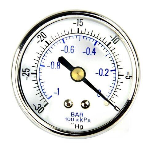 102D-204A 1/4" NPT 2" Vacuum Air Pressure Gauge - for Air Compressor Vacuum Assist Systems - Air Pressure Gauge Replacement - 0 to -30 PSI Center Back Mount in Saudi Arabia