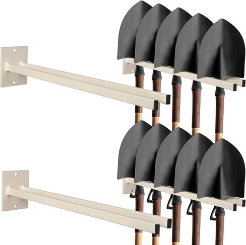 Zonon 4 Pcs Extra Long Tool Rack for Shovels Spades Rakes Brooms Shovel Holder for Truck and Shovel Rack Heavy Duty Powder Coated Steel Wall Mount Storage Organizer Garage and Shed (Black) in Kuwait
