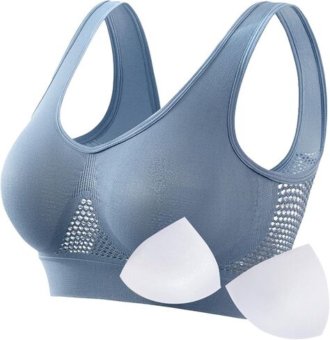 Summer Breathable Bras for Women Seniors Wireless Soft Cool Liftup Mesh Air Bra Anti Sagging High Support Underwear in Saudi Arabia