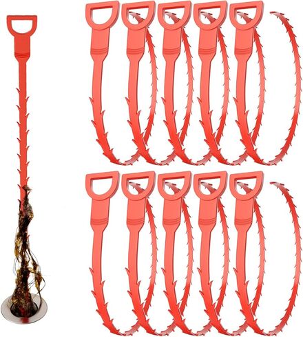 10 قطع حلزونية لتنظيف الصرف، 25 بوصة بمقبض مريح، أعواد براغي تنظيف الأنابيب، فعالة لإزالة الشعر والرواسب يدويًا في مطبخ الحمام لحوض الاستحمام والمرحاض وحوض المطبخ والصرف الصحي in Kuwait