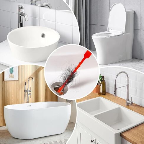 10 قطع حلزونية لتنظيف الصرف، 25 بوصة بمقبض مريح، أعواد براغي تنظيف الأنابيب، فعالة لإزالة الشعر والرواسب يدويًا في مطبخ الحمام لحوض الاستحمام والمرحاض وحوض المطبخ والصرف الصحي in Kuwait