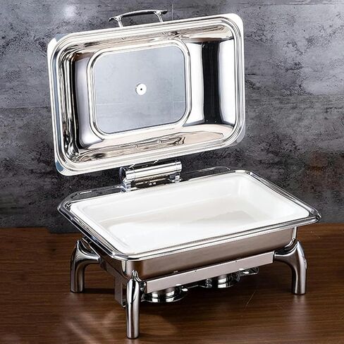 Food Heater - Food Warm Plate, Stainless Steel Hot Pot Buffet Set with Glass Viewing Lid and Built-in Lid Holder for Parties, Dinner Parties and Dining (304 Three) in Saudi Arabia