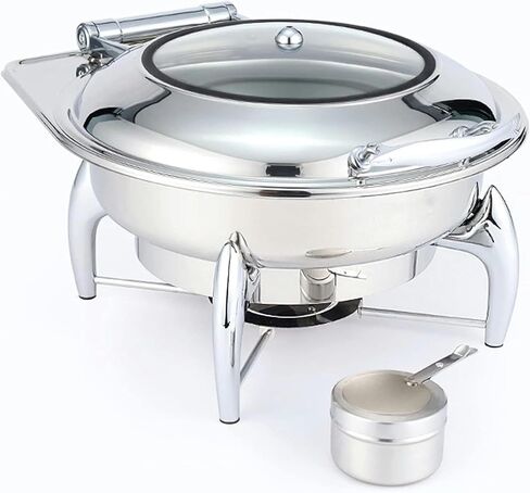 Catering Buffet rs and Heaters - Stainless Steel Hot Pot Buffet Sets, Hot Plate Buffet Sets, Food Heaters for Catered Events, Round Fondue Buffet Sets.,Golden-6L (Natural Colo in Saudi Arabia
