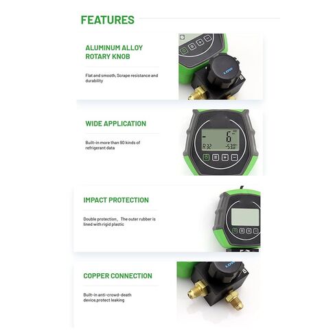 AUNMAS Refrigeration Digital Vacuum Gauges, 0KPa to 6000KPa 5 Units (KPa, Bar, PSI, InHg, KgF cm2) HVAC Vacuum Pressure Gauges for AC Fluoridation in Saudi Arabia