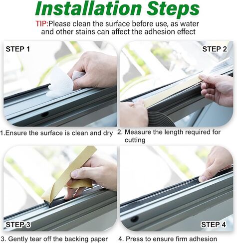 Car Speaker Sealing Tape-Weather Stripping Seal 4 Rolls, 66 Ft L x 4/5 in W x 1/8 in T, High Density Self Adhesive Foam Tape, Wide Weather Strip for Door and Window Gaps, Soundproof Noise Reduction in Kuwait